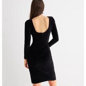 J.CREW Scoopback Sheath Dress in Italian Velvet Black Sz 10 Quiet Luxury Holiday